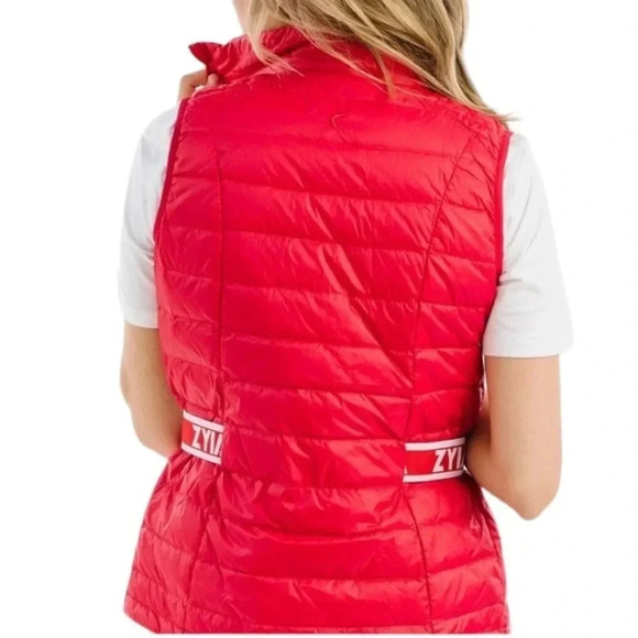 Zyia Alpine Quilted Down and Fether Red Full Zip Vest Womens size Medium - Picture 4 of 12